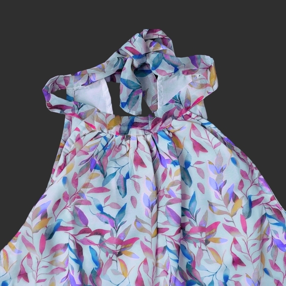 New Floral Halter Mini Dress Size XL - Picture 3 of 4